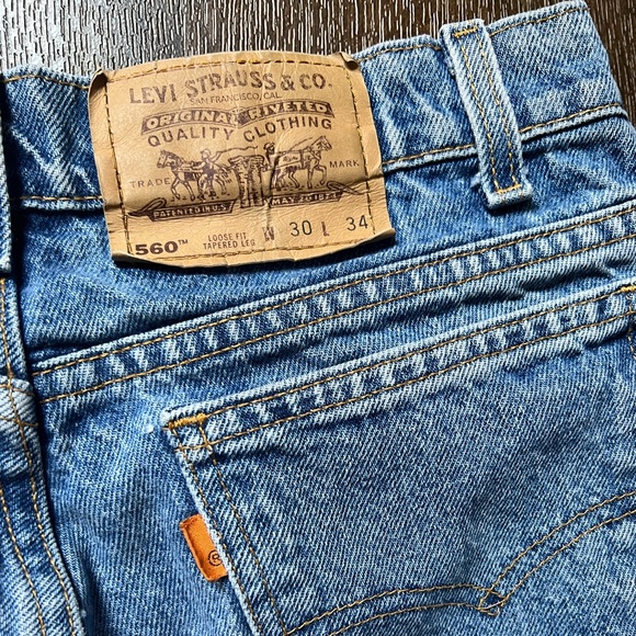 Vintage 90s Levi’s 560 Orange Tab Relaxed Straight Leg Jeans - Picture 3 of 5